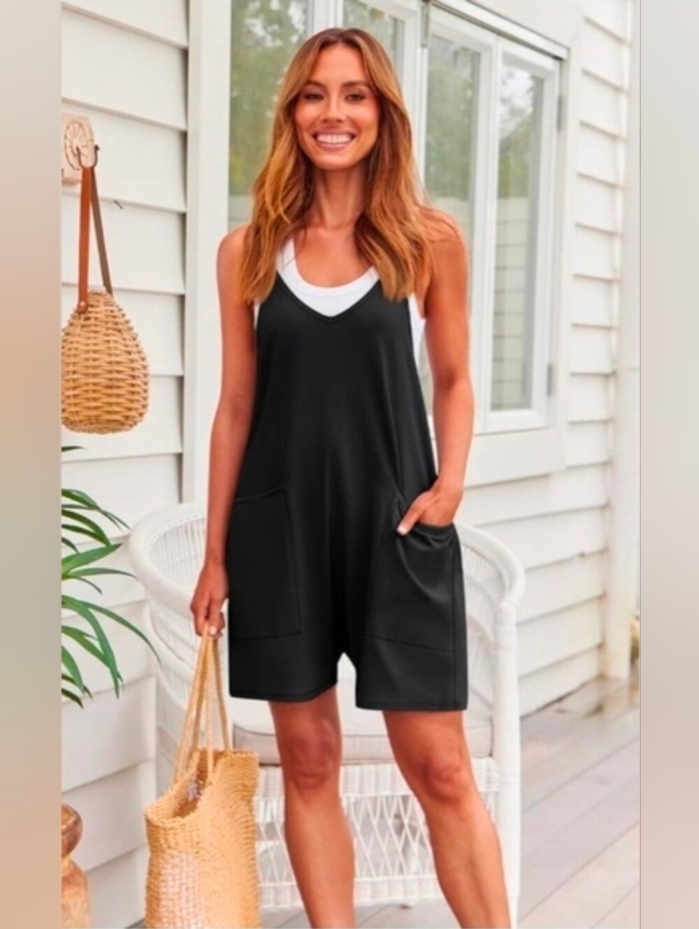 AUTOMET Womens Rompers Jumpsuits Casual Summer Outfits Shorts Overalls Jumpers